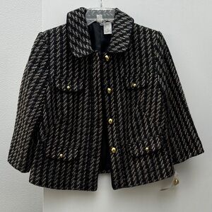 Stylish Black and Gold Women’s Tweed Jacket